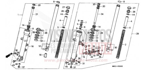 FRONT FORK (CBR1000FH/FJ/FM) CBR1000FH de 1987